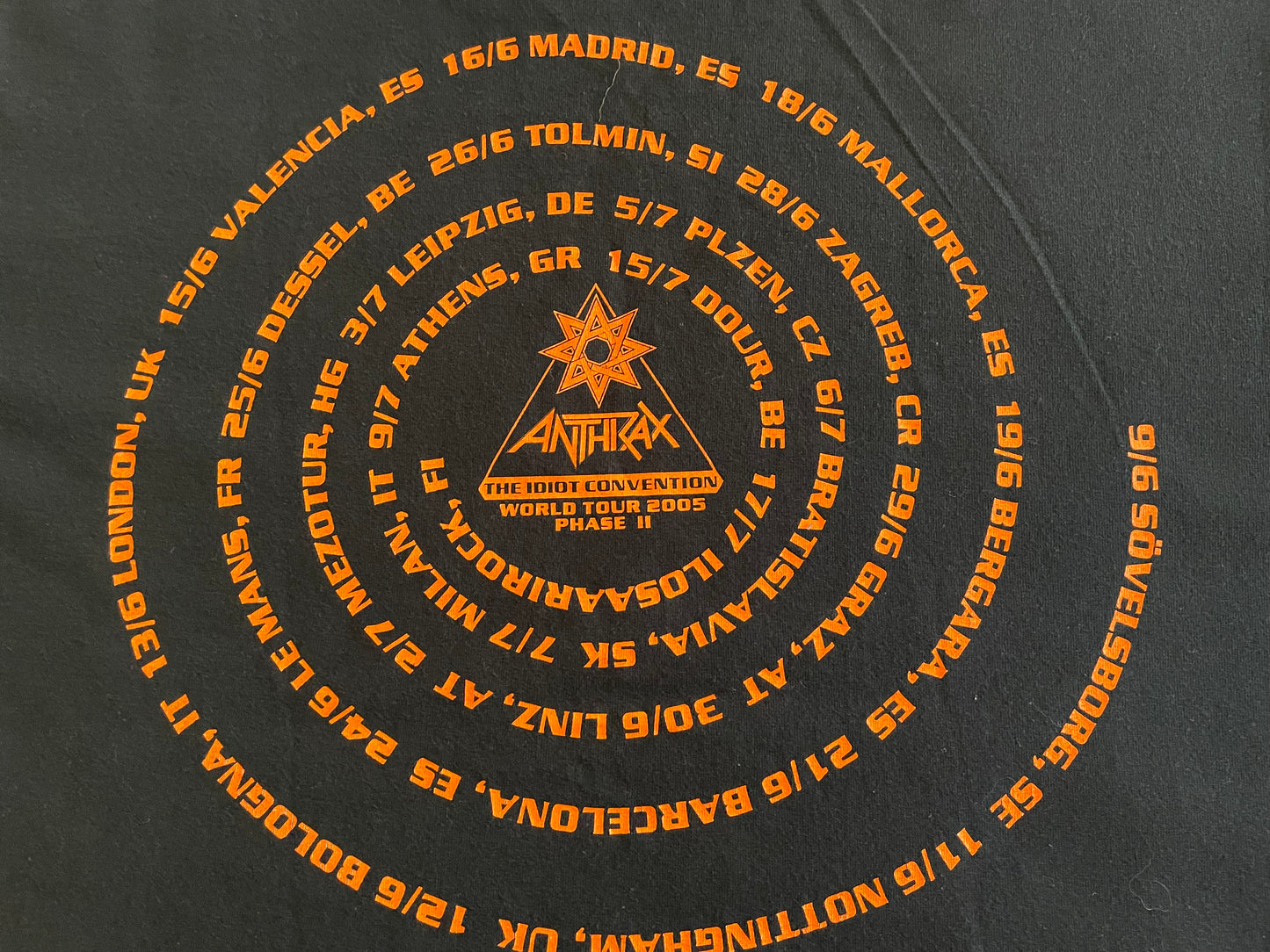 Anthrax - The Idiot Convention - World Tour 2005 - Original Vintage T-shirt