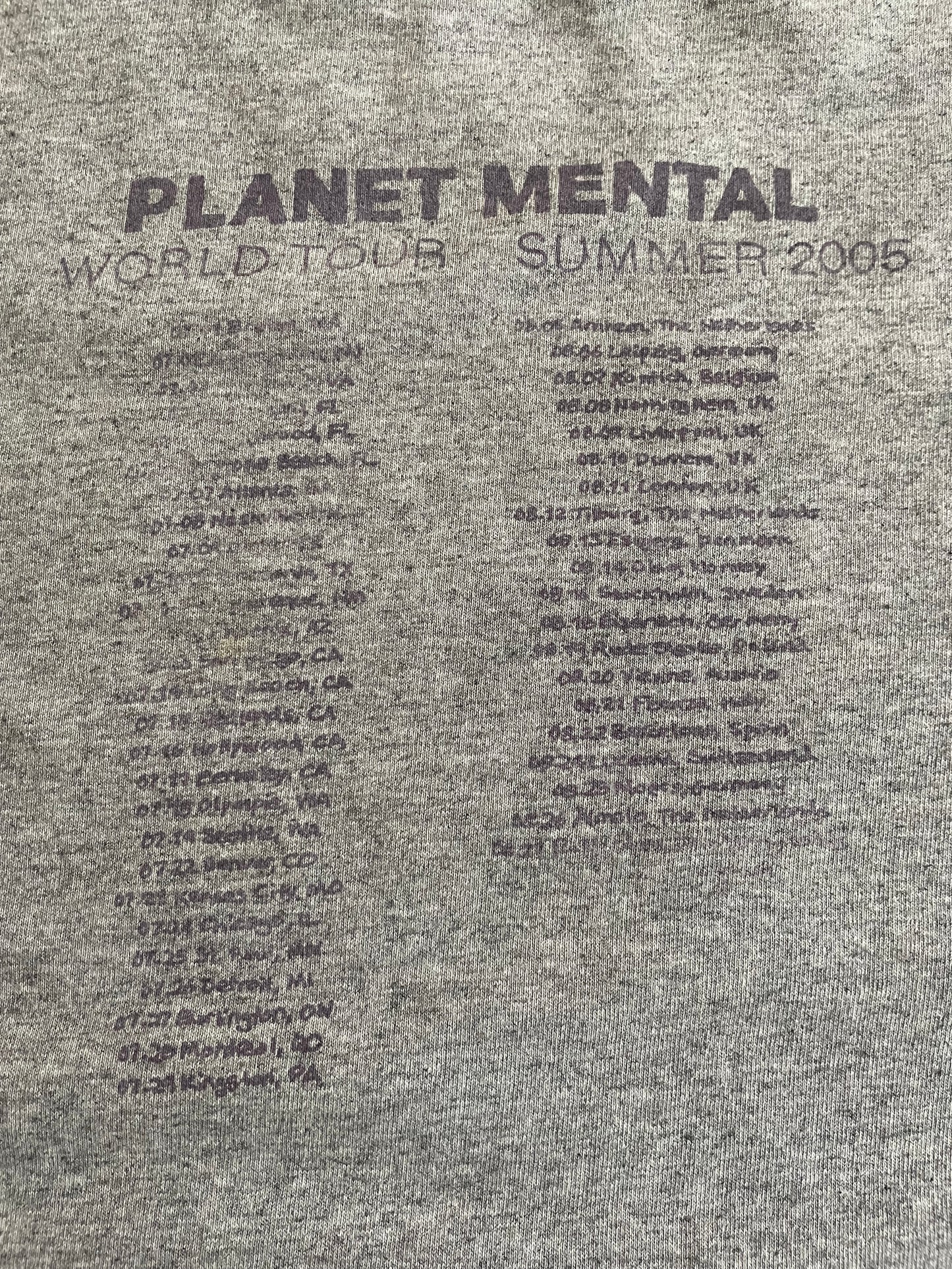 Mental - Planet Mental / World Tour Summer 2005 - Original Vintage t-shirt