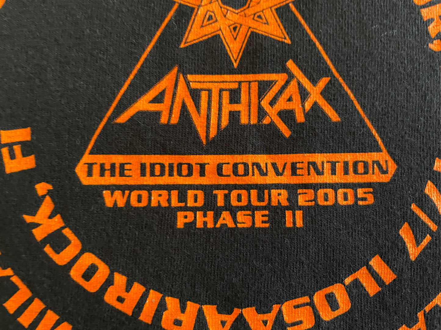 Anthrax - The Idiot Convention - World Tour 2005 - Original Vintage T-shirt