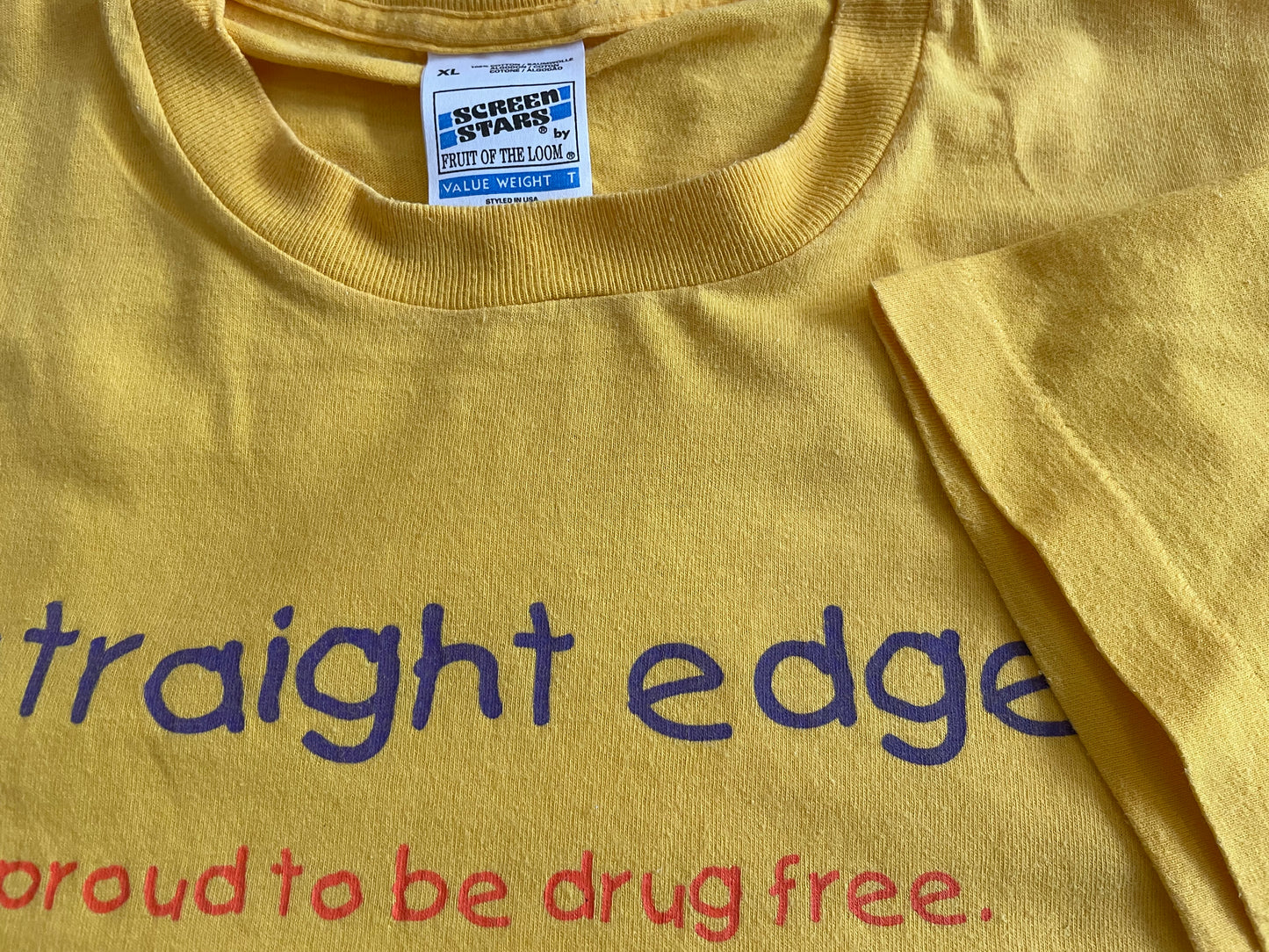 Straight Edge - Proud To Be Drug Free - Vintage 90’s t-shirt