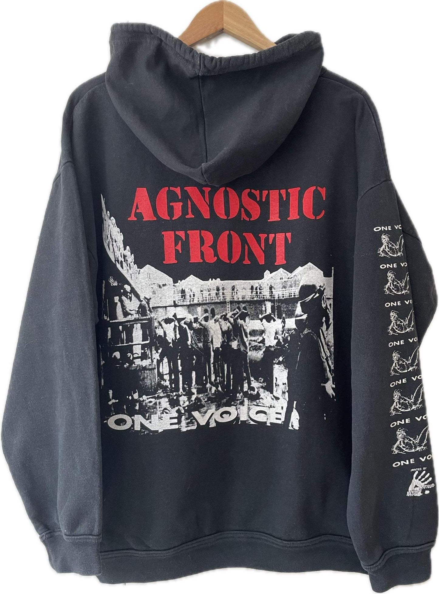 Agnostic Front - One Voice! European Tour 92 - Original Vintage Hoodie