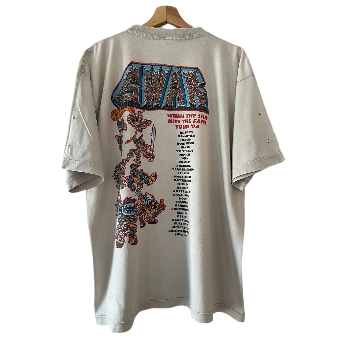 GWAR - When The Shit Hits The Fans - Original Vintage 1994 European Tour t-shirt