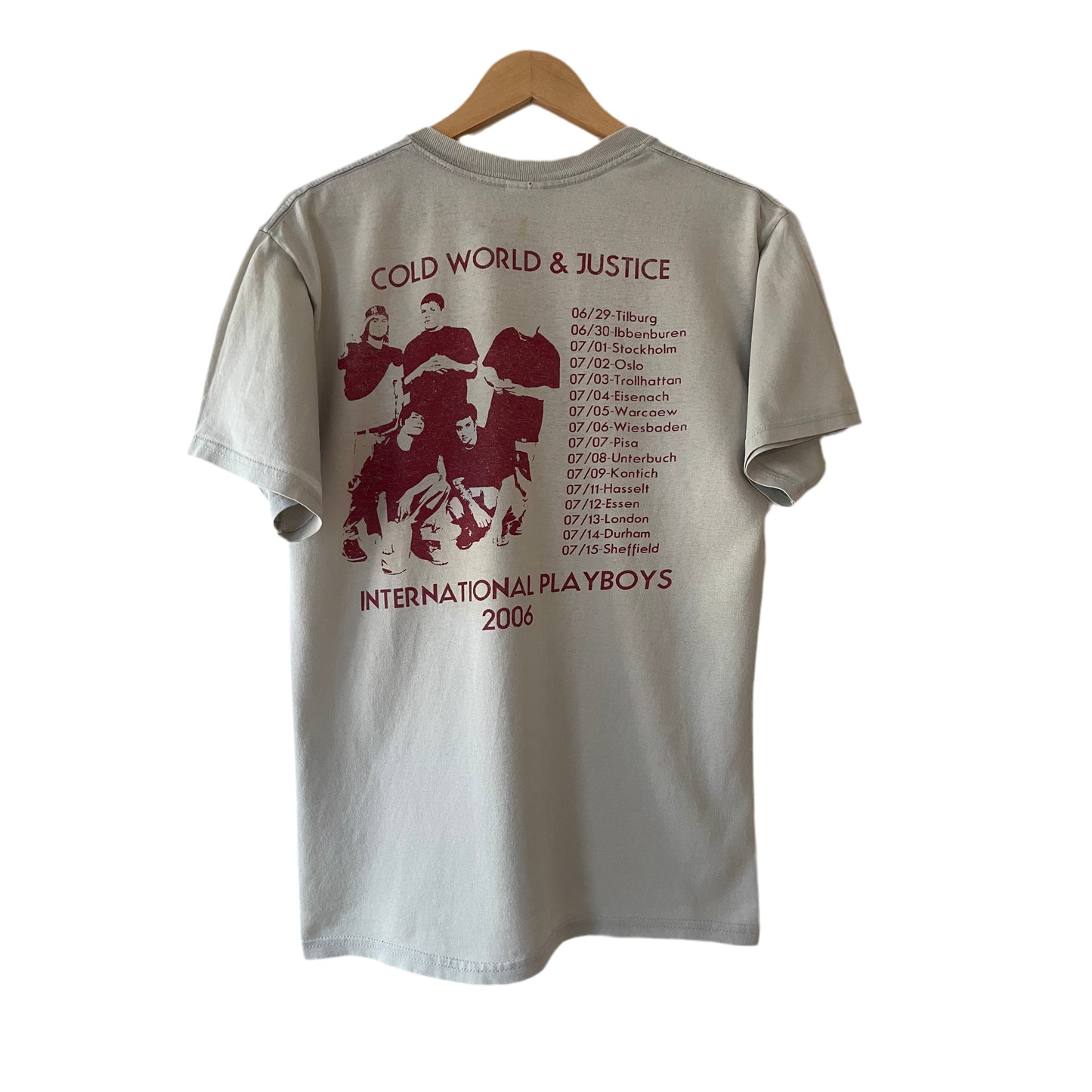 Cold World / Justice - International Playboys European Tour 2006 t-shirt