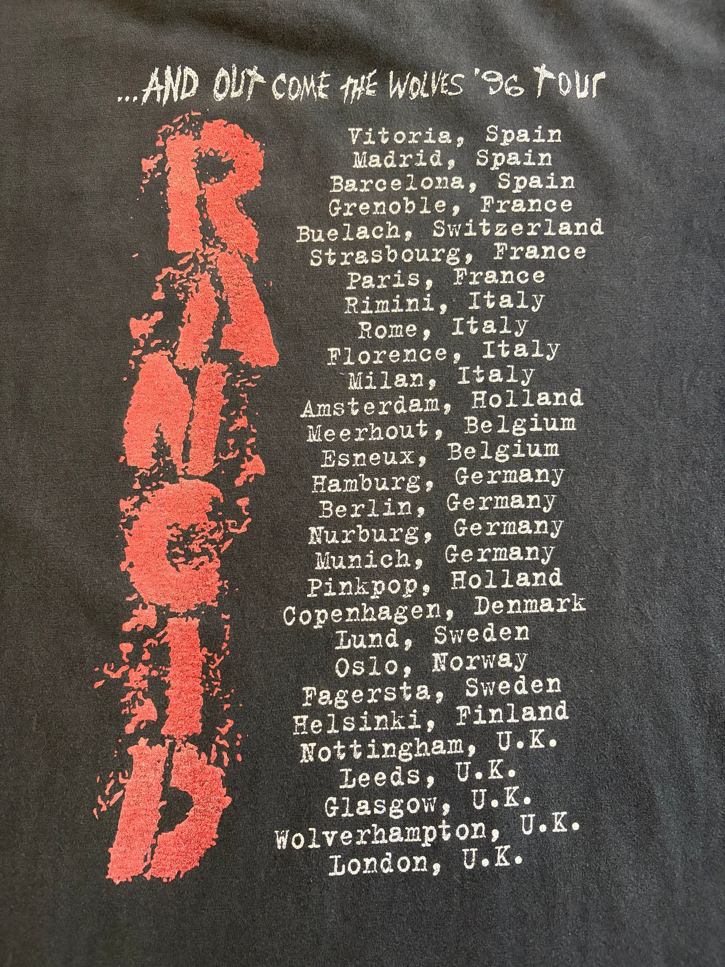 Rancid - …And Out Come The Wolves ‘96 Tour - Original Vintage t-shirt