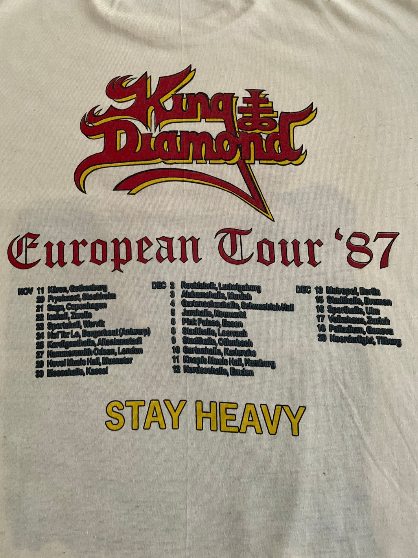 King Diamond - Abigail / European Tour 1987 - Original Vintage t-shirt