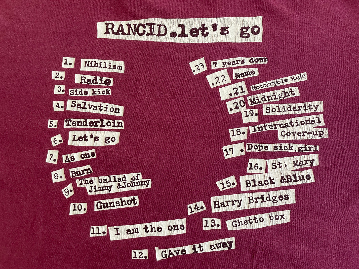 Rancid - Let’s Go - Original Vintage 1994 t-shirt