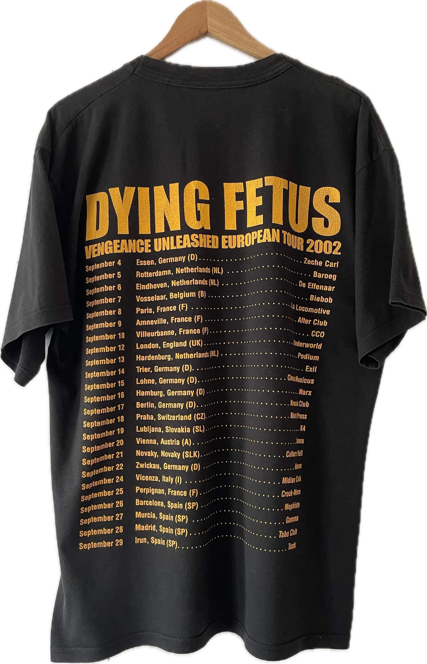 Dying Fetus - Vengeance Unleashed / European Tour 2002 - Original Vintage t-shirt