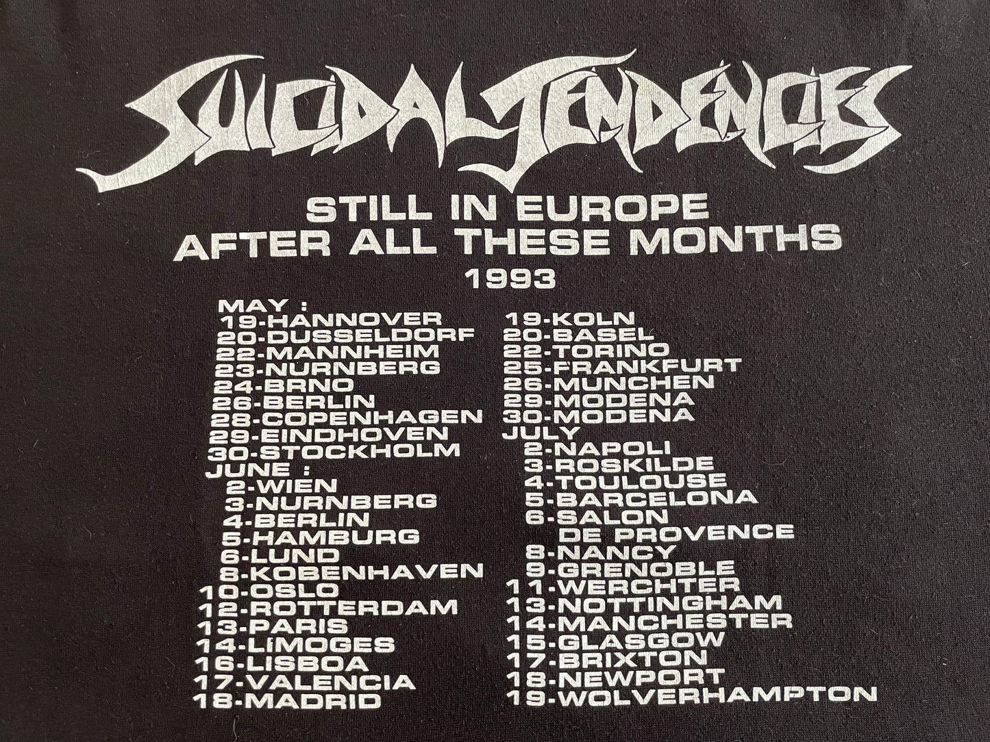 Suicidal Tendencies - Still Cyco After All These Years - European Tour 1993 - Original Vintage Crewneck