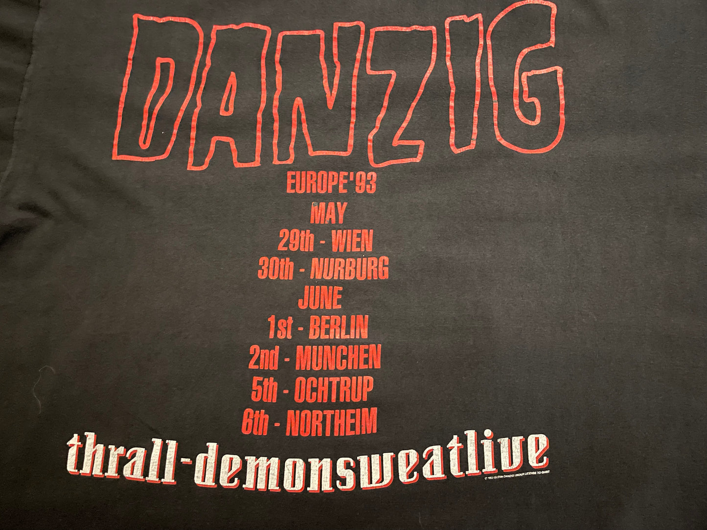 Danzig - Thrall-Demonsweatlive / Europe ‘93 - Original Vintage t-shirt