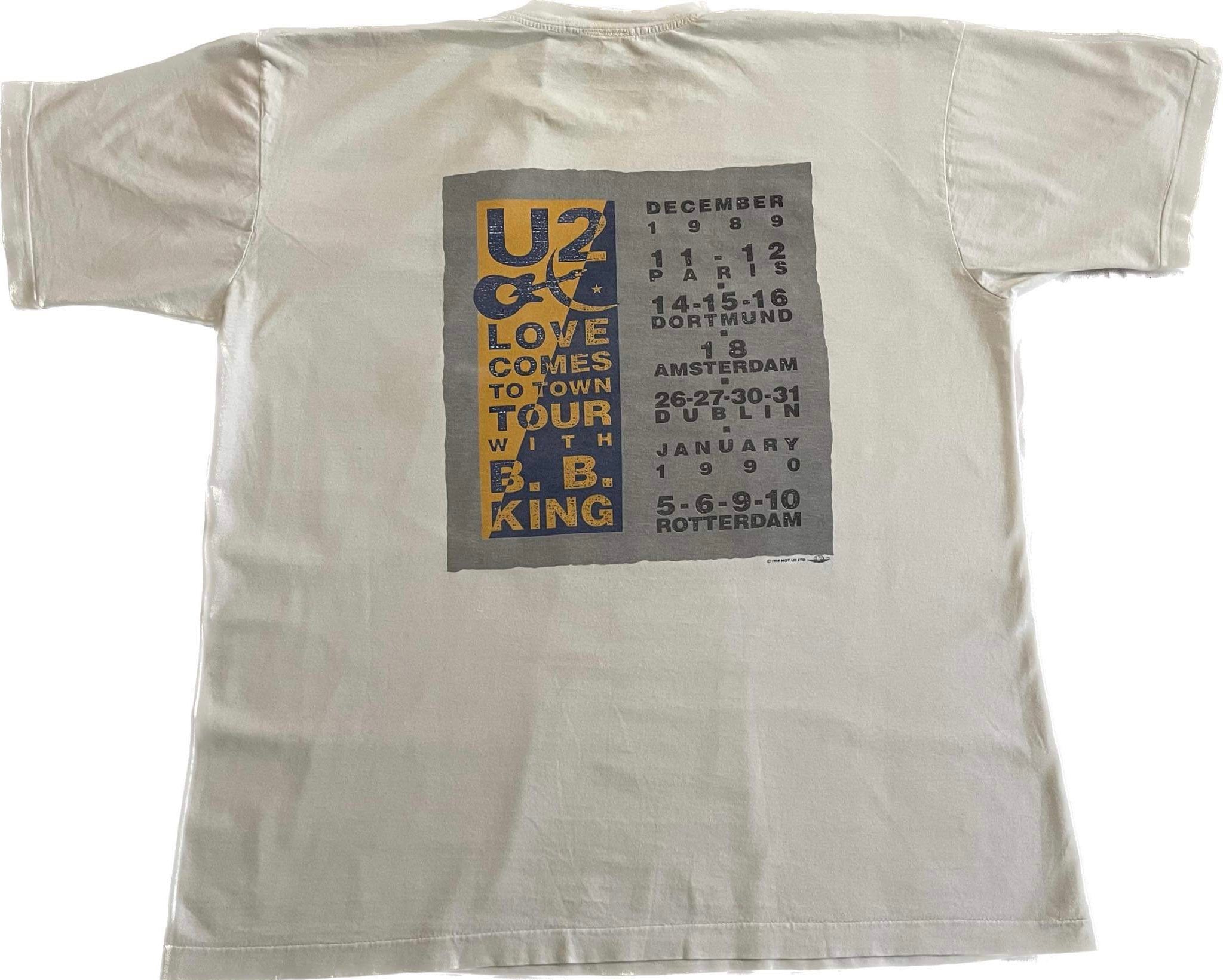 U2 - Love Comes To Town European Tour 1989 - Original Vintage t 