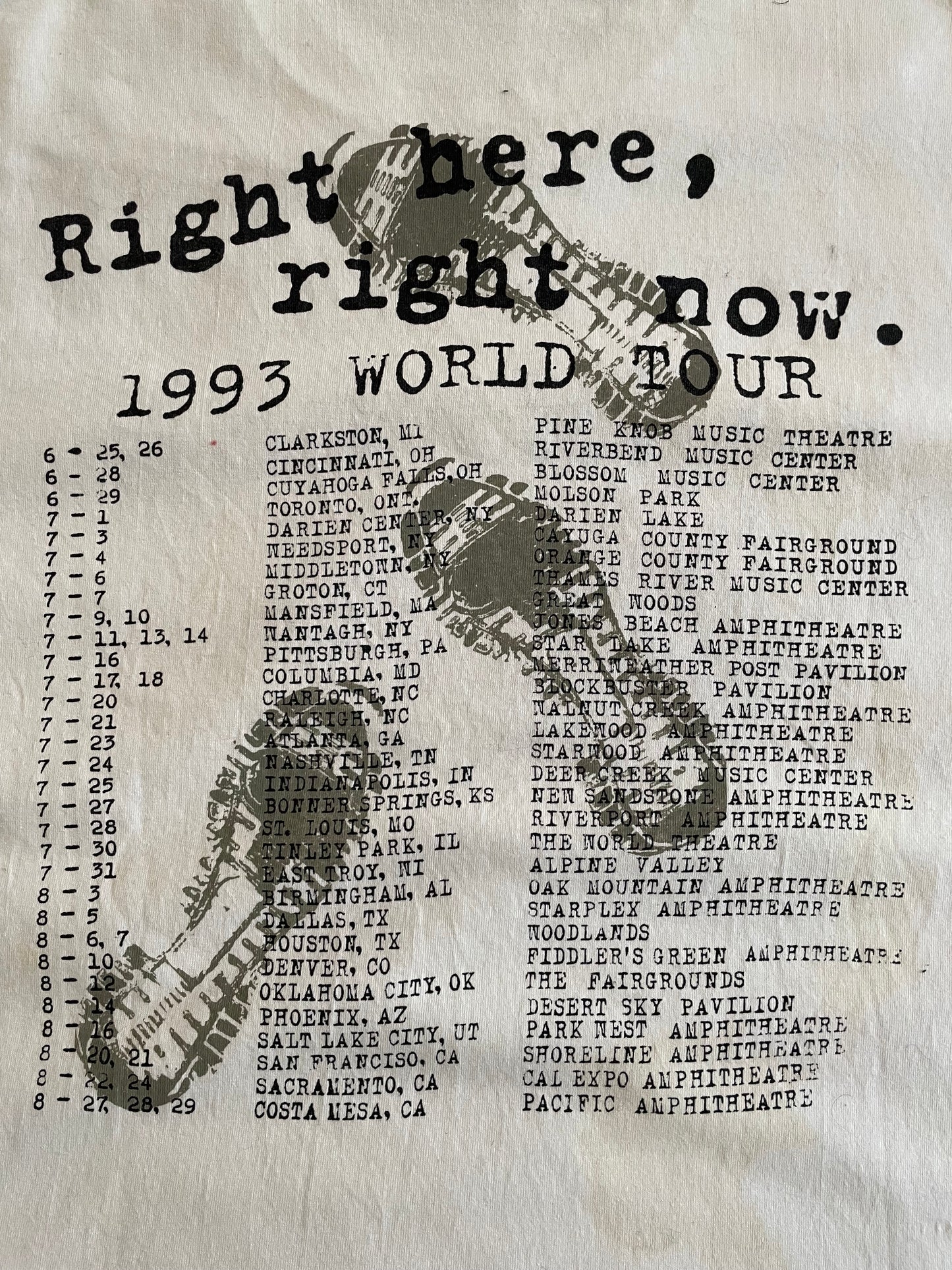 Van Halen - Right Here, Right Now 1993 World Tour - Original Vintage t-shirt