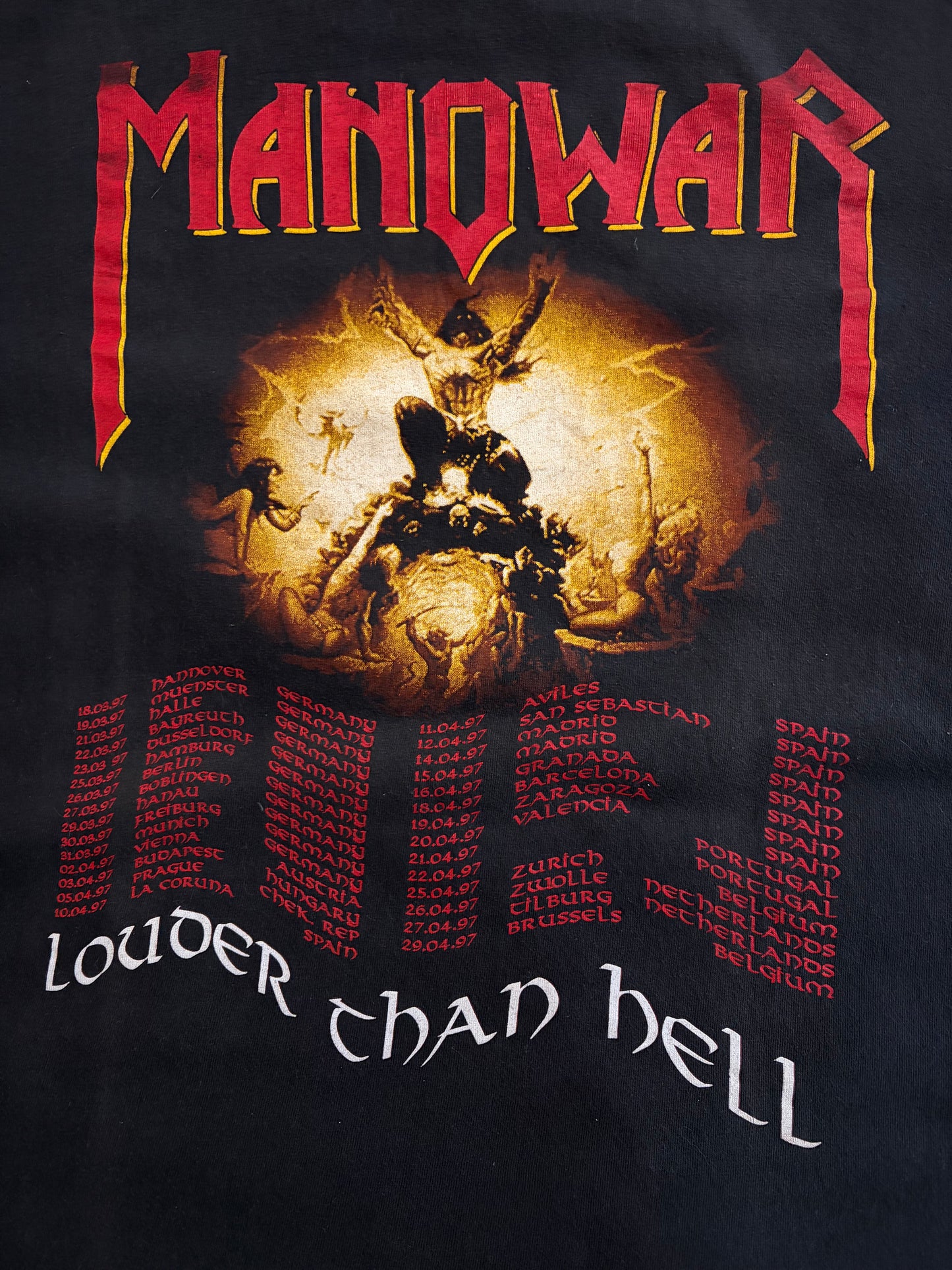 Manowar - Louder Than Hell - European Tour 1997 - Original Vintage T-shirt
