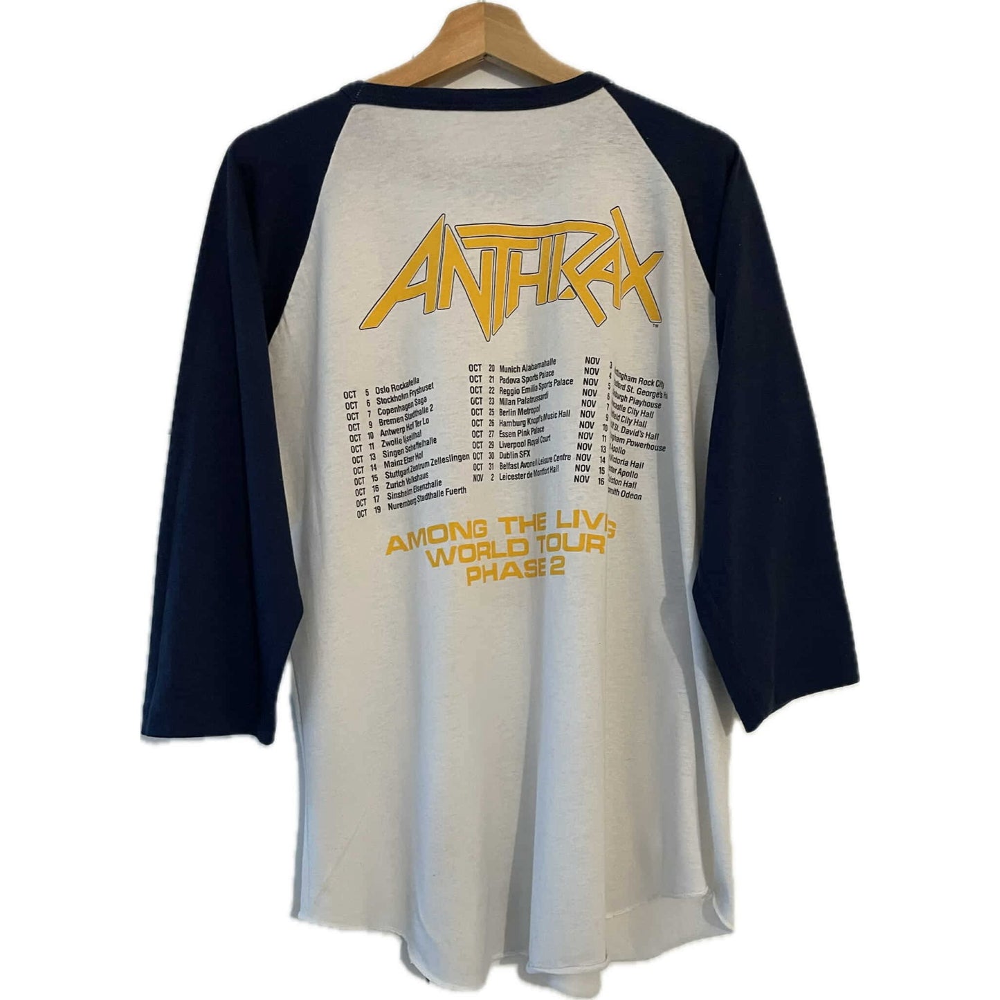 Anthrax - Among The Living - Original Vintage 1987 Baseball shirt