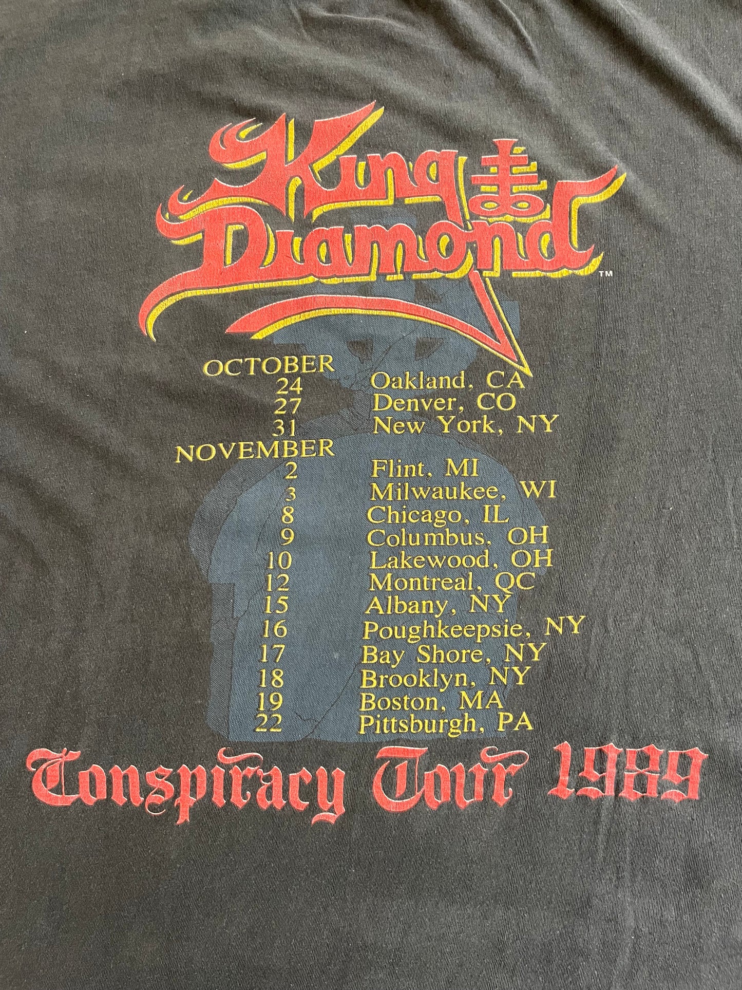 King Diamond - Conspiracy Tour USA 1989 - Original Vintage t-shirt