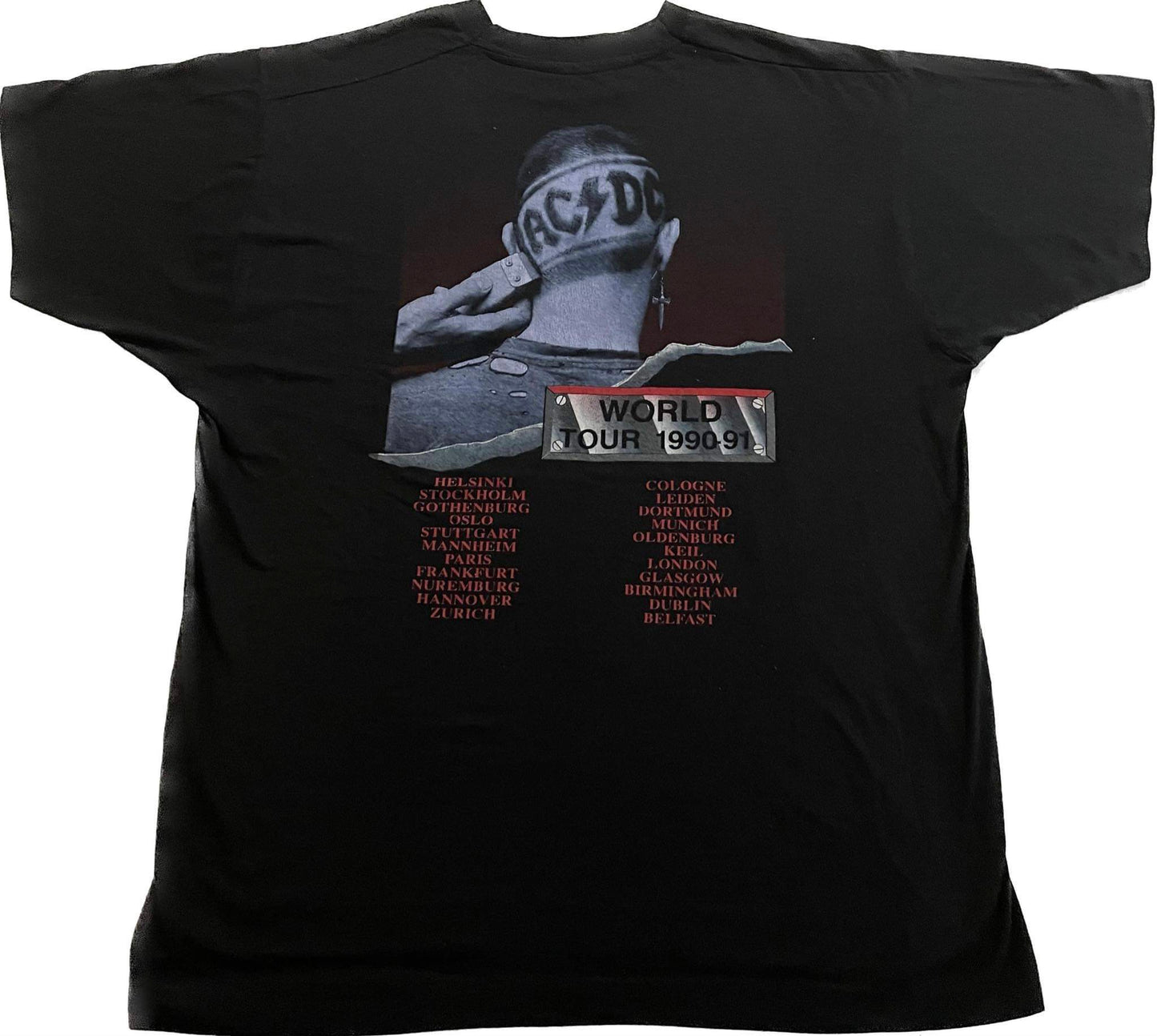 AC/DC - Back In Black / World Tour 1990/1991 - Original Vintage t-shirt