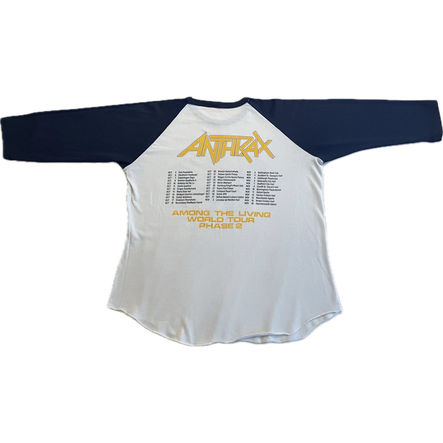 Anthrax - Among The Living - Original Vintage 1987 Baseball shirt