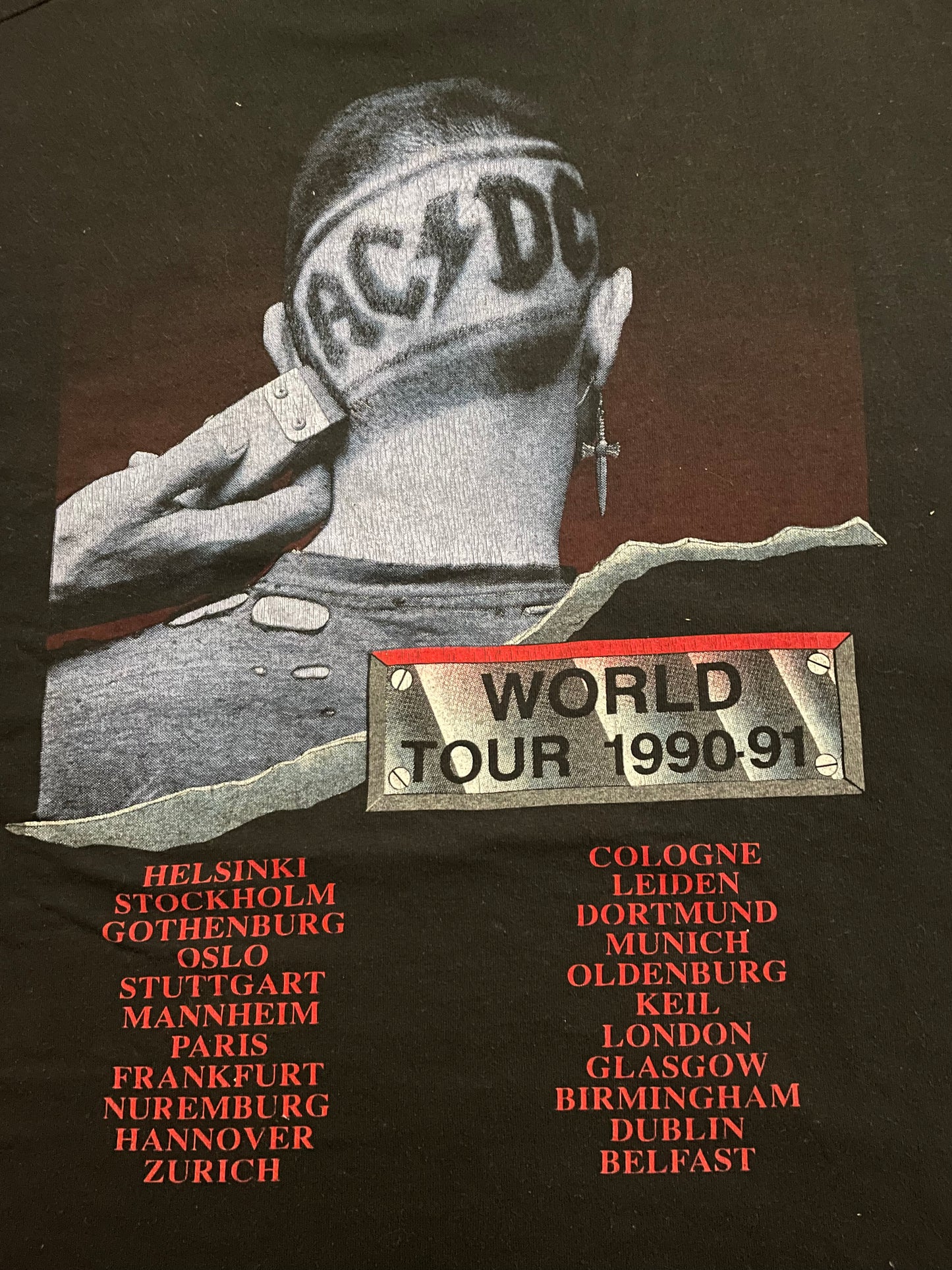 AC/DC - Back In Black / World Tour 1990/1991 - Original Vintage t-shirt