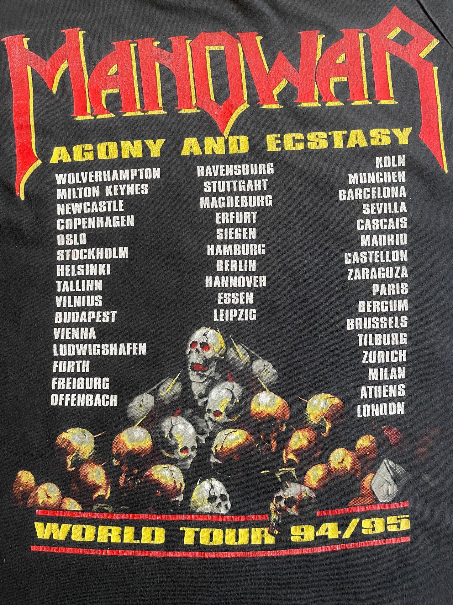 Manowar - Kings Of Metal - Agony And Ecstasy World Tour 94/95 - Original Vintage t-shirt