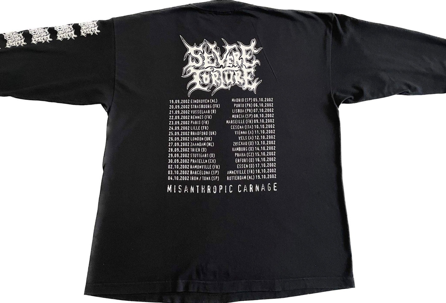 Severe Torture - Misanthropic Carnage / 2002 European Tour - Original Vintage Longsleeve