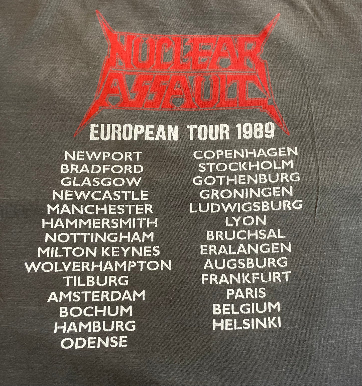 Nuclear Assault - Handle With Care - European Tour 1989 - Original Vintage t-shirt