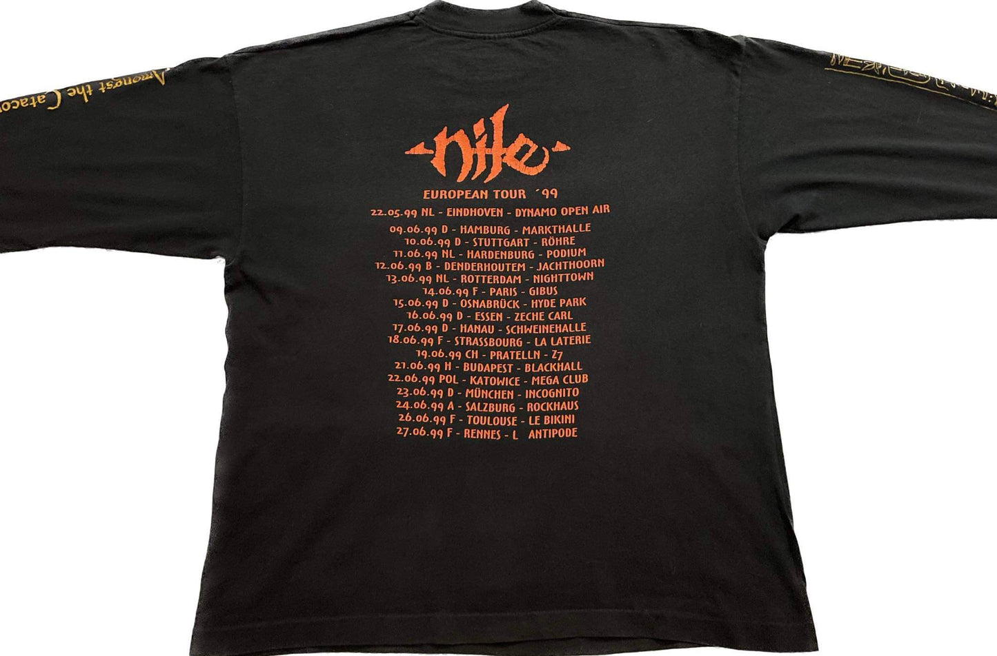 Nile - Amongst The Catacombs / European Tour 1999 - Original Vintage Longsleeve