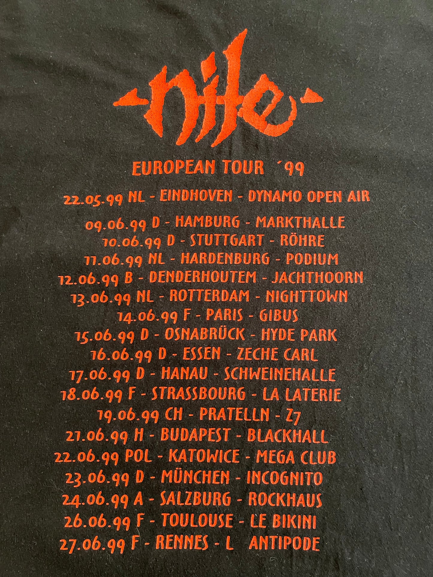 Nile - Amongst The Catacombs Of Nephren-Ka / European Tour ‘99 - Original Vintage Longsleeve