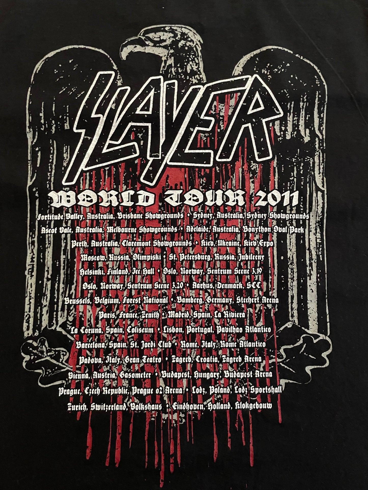 Slayer - Hate Worldwide / World Tour 2011 - Original T-Shirt