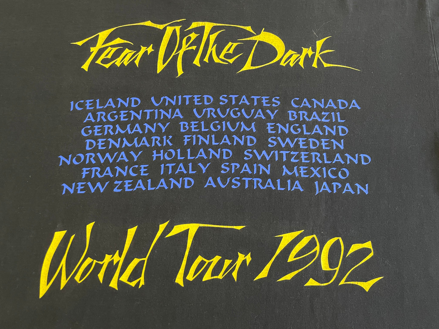 Iron Maiden - Fear Of The Dark World Tour 1992 - Original Vintage t-shirt
