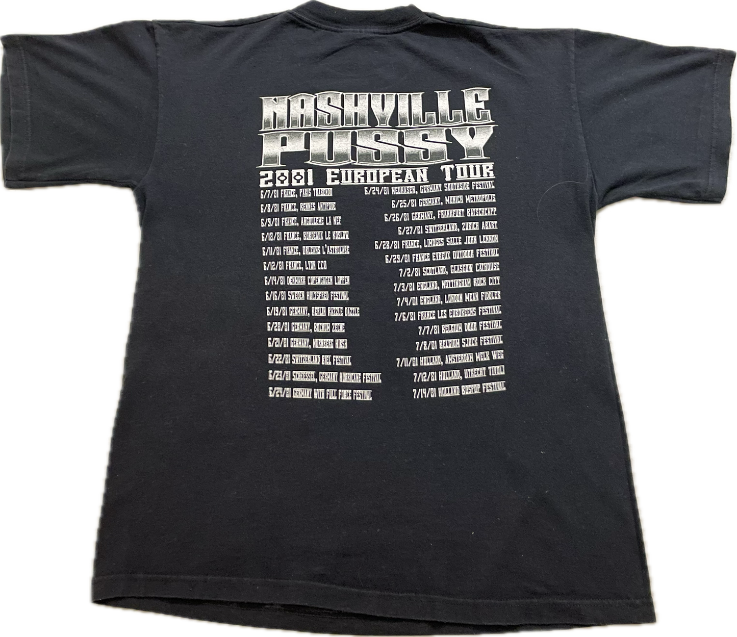 Nashville Pussy - 2001 European Tour - Original Vintage t-shirt