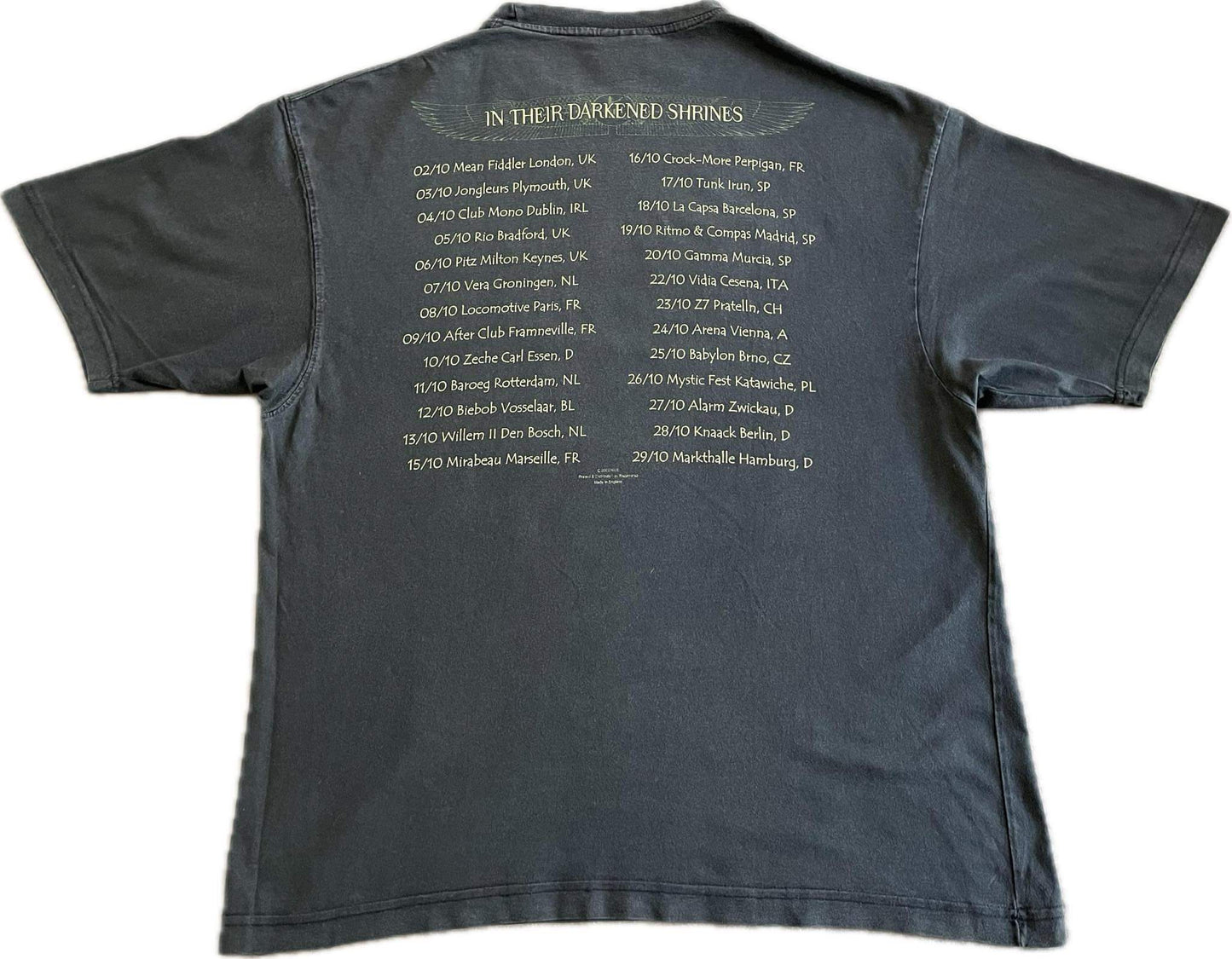 Nile - In Their Darkened Shrines - European Tour ‘02 - Original Vintage t-shirt