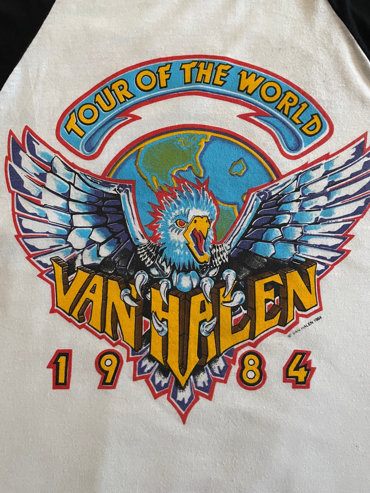 Van Halen - Tour Of The World 1984 - Original Vintage 3/4 Sleeve jersey