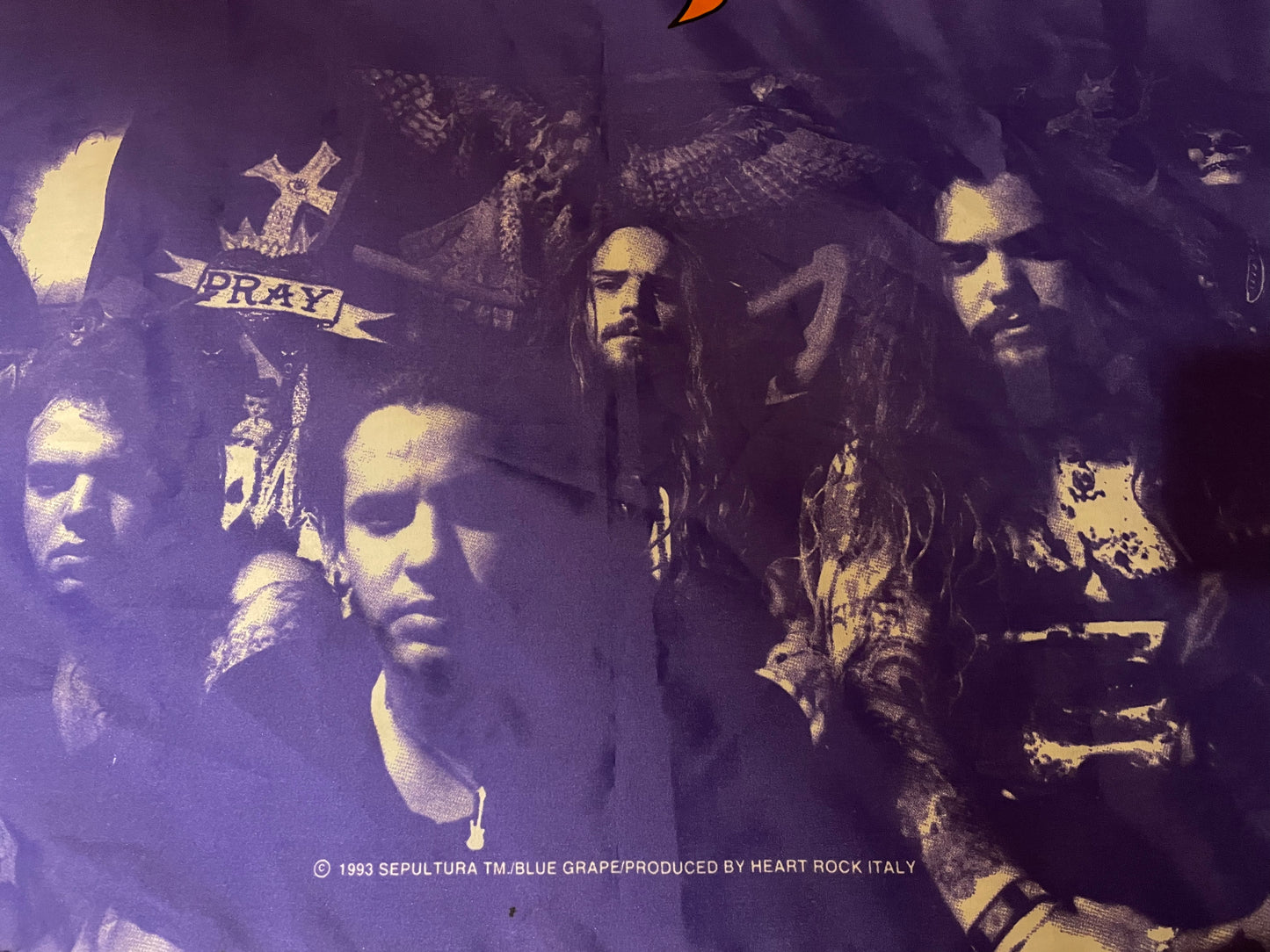 Sepultura - Original Vintage 1993 Blue Grape Flag