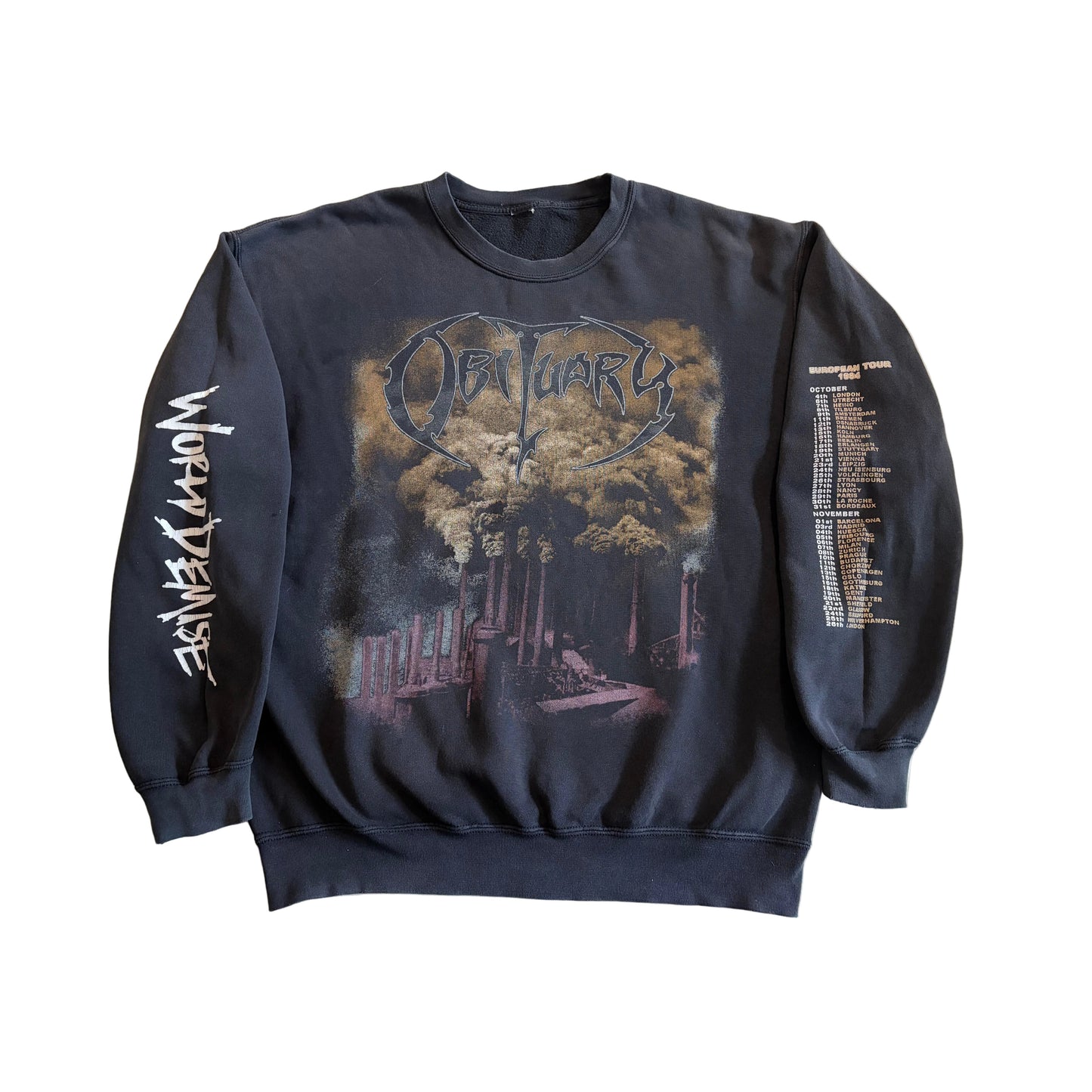 Obituary - World Demise / European Tour 1994 - Vintage Crewneck Sweater