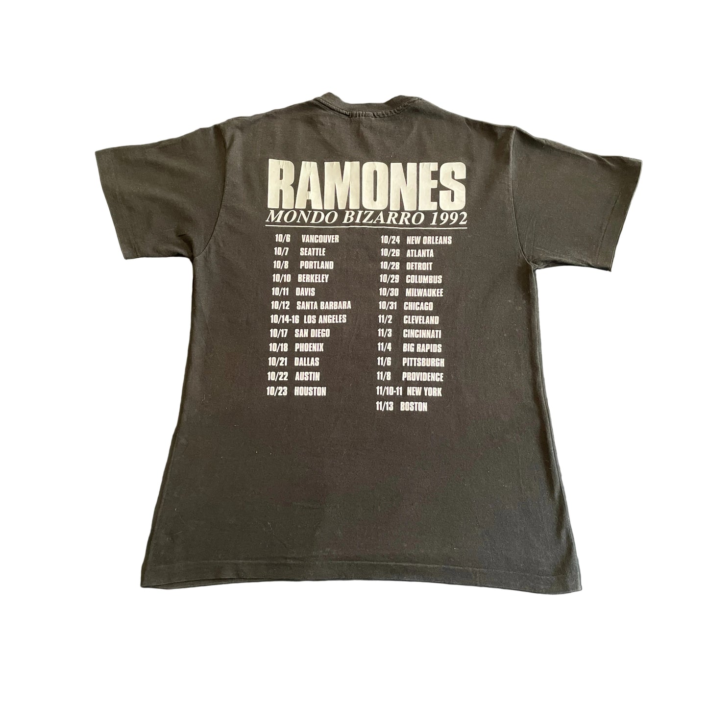 Ramones - Mondo Bizarro US Tour 1992 - Original Vintage T-Shirt