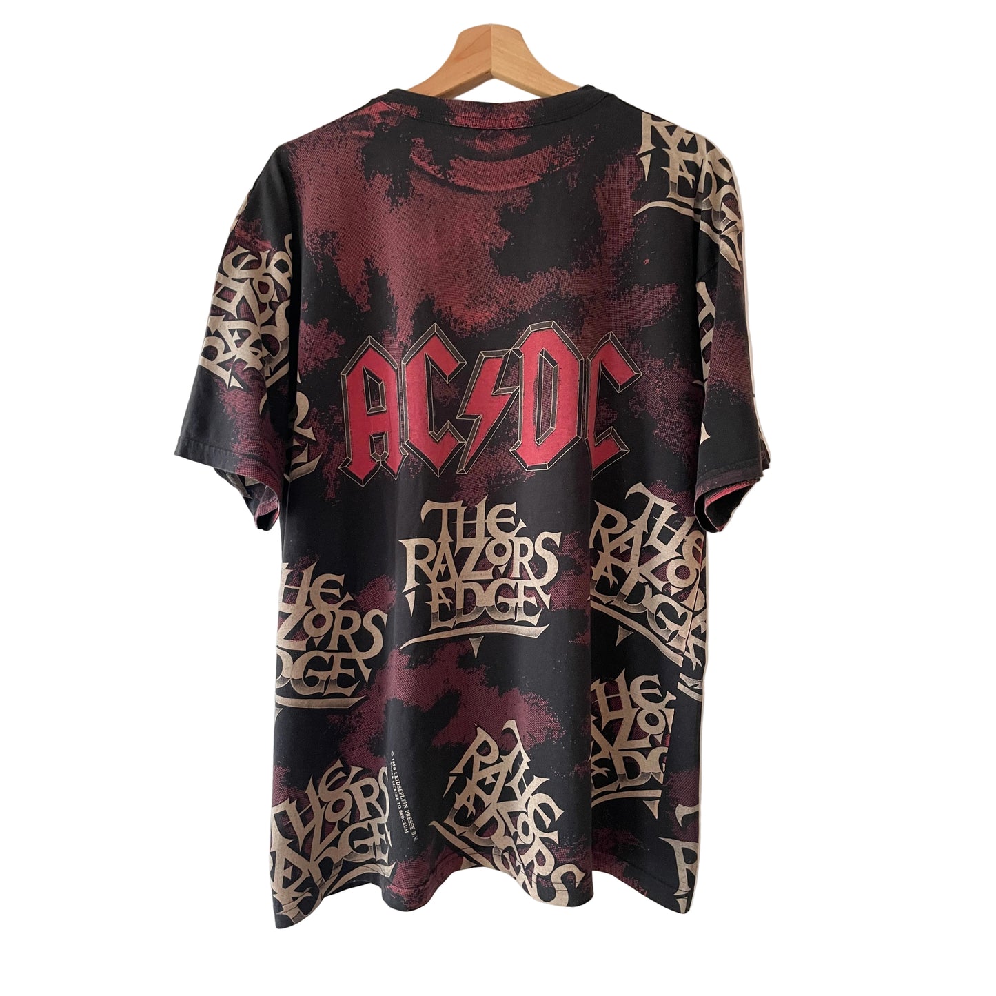 AC/DC - The Razors Edge - Original Vintage 1990 All Over Print t-shirt