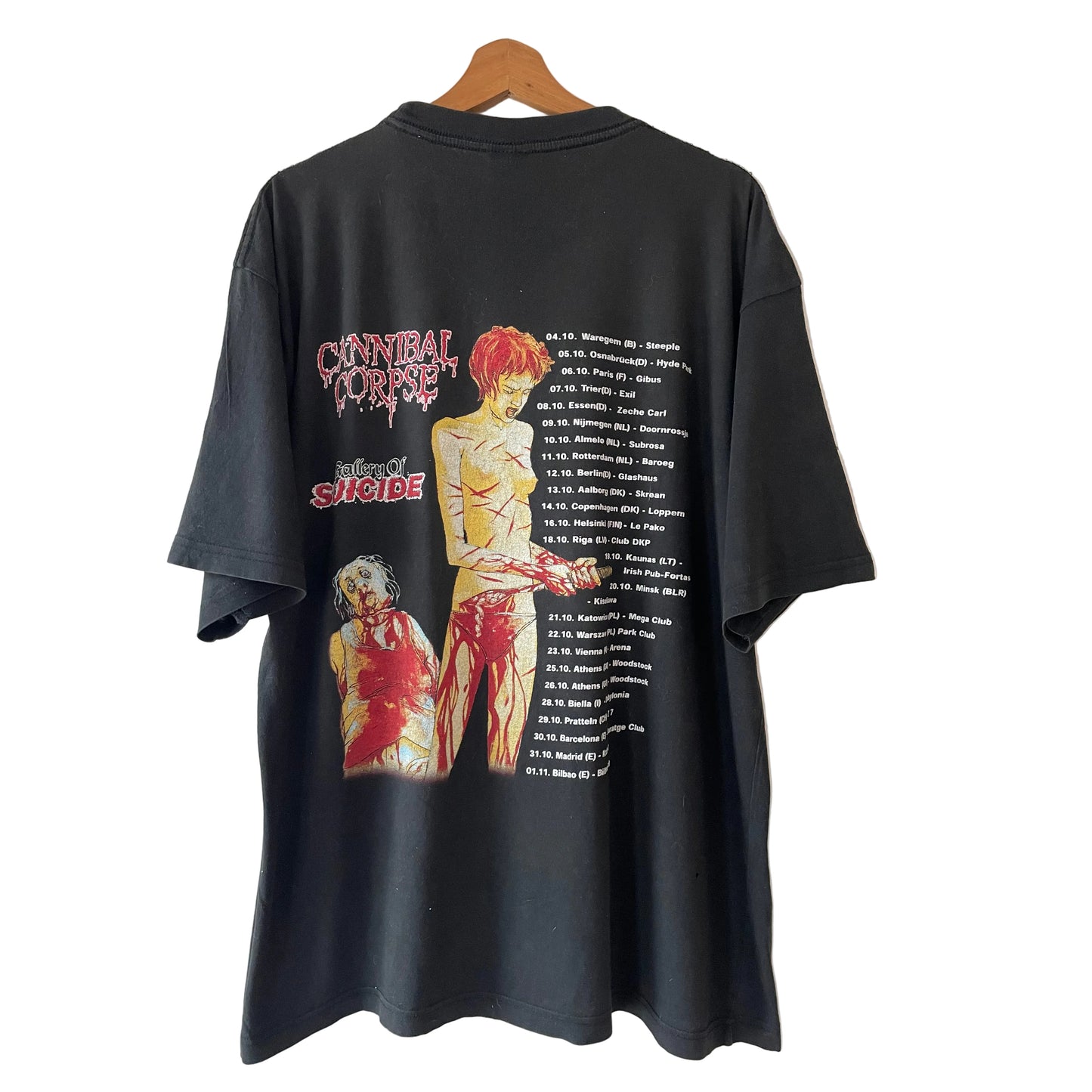 Cannibal Corpse - Gallery Of Suicide / European Tour 1998 - Original Vintage T-Shirt