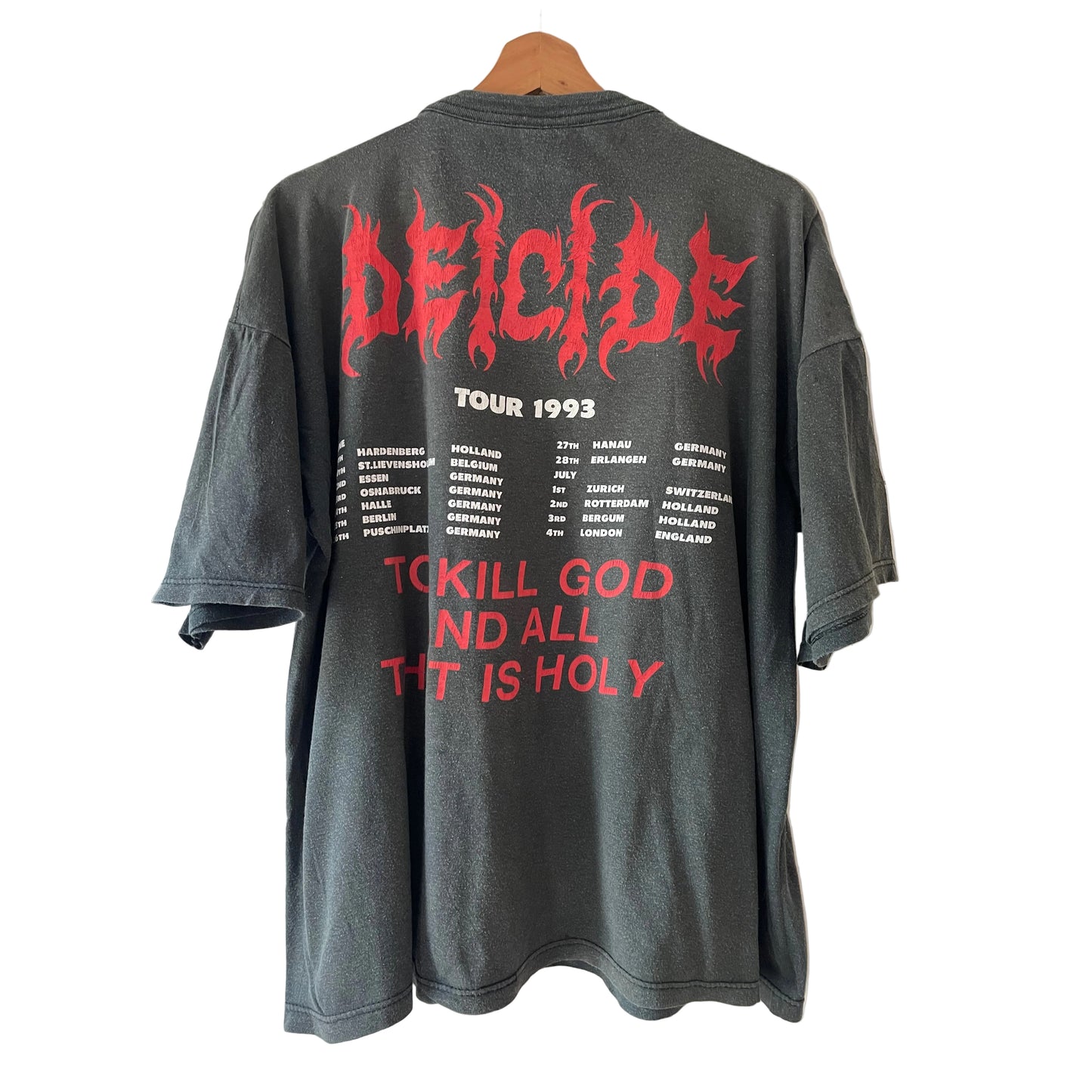 Deicide - To Kill God And All That Is Holy / European Tour 1993 - Original Vintage t-shirt