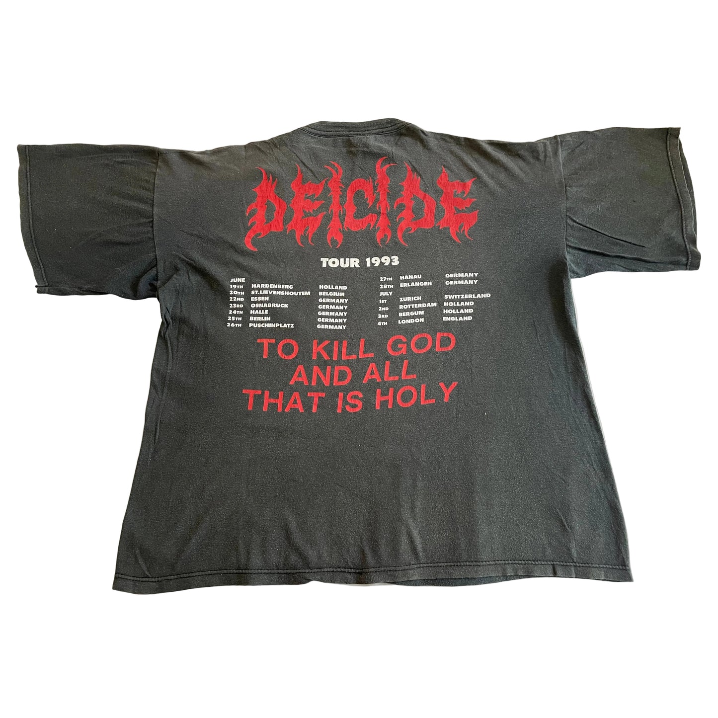 Deicide - To Kill God And All That Is Holy / European Tour 1993 - Original Vintage t-shirt