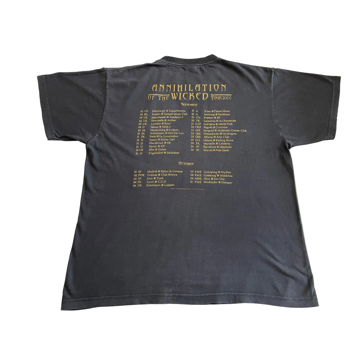 Nile - Annihilation Of The Wicked Tour 2005 - Original Vintage t-shirt