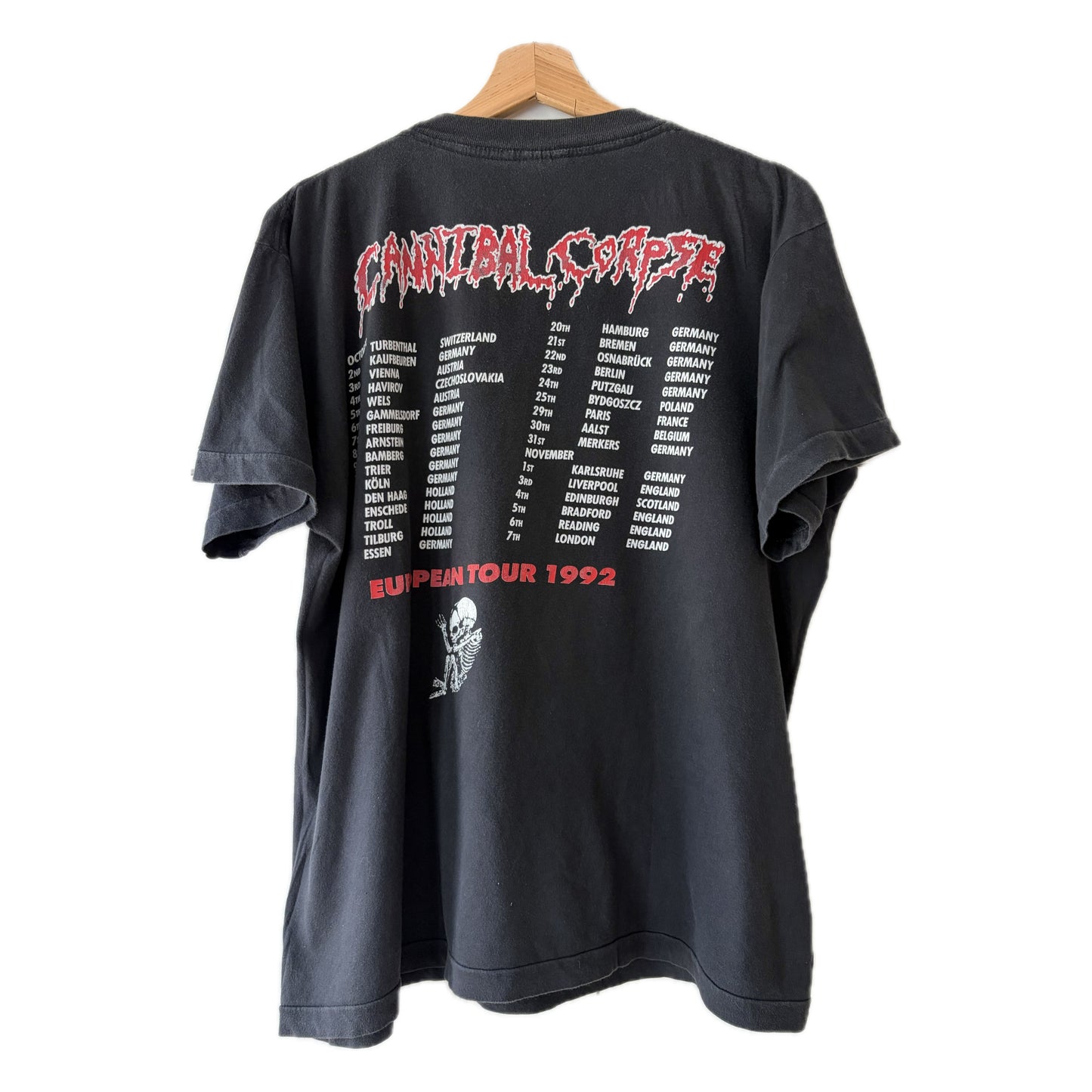 Cannibal Corpse - Eaten Back To Life / European Tour 1992 - Original Vintage t-shirt