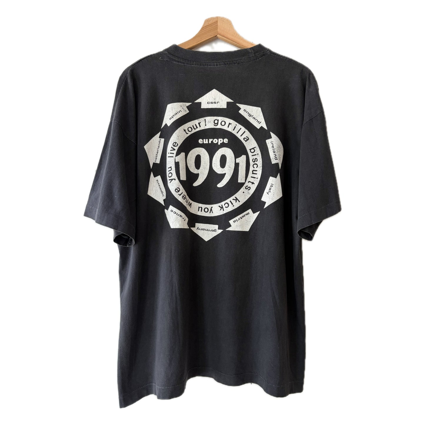 Gorilla Biscuits - Kick You Where You Live Tour - European Tour 1991 - Original Vintage t-shirt
