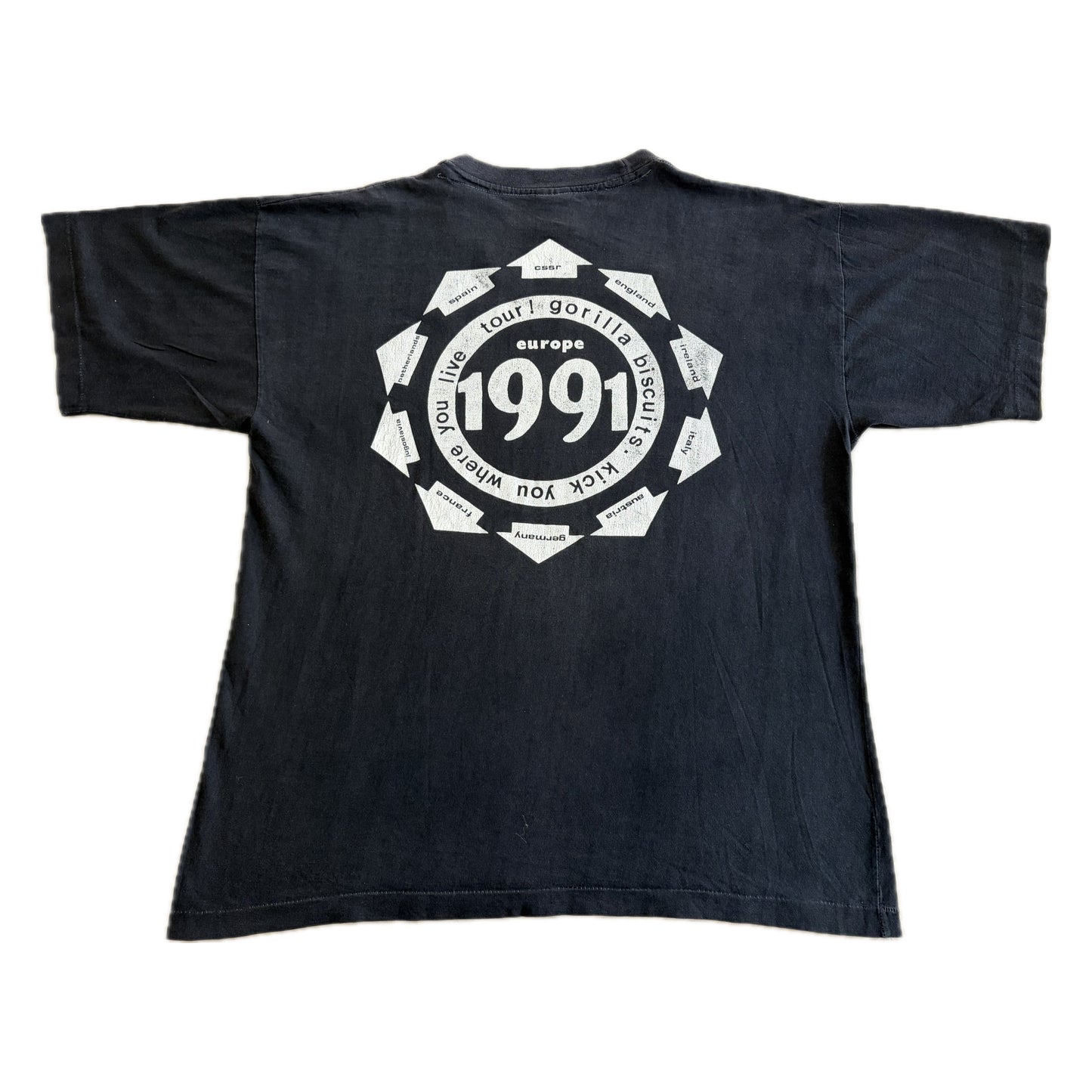 Gorilla Biscuits - Kick You Where You Live Tour - European Tour 1991 - Original Vintage t-shirt