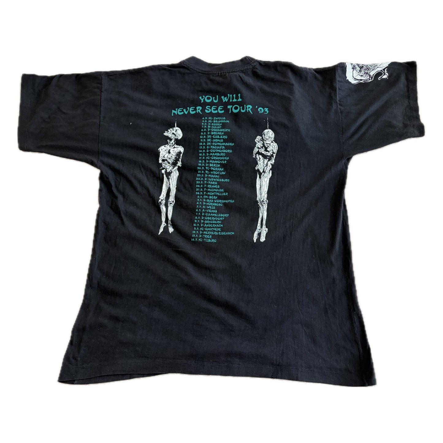 Grave - You Will Never See Tour 1993 - Original Vintage T-Shirt